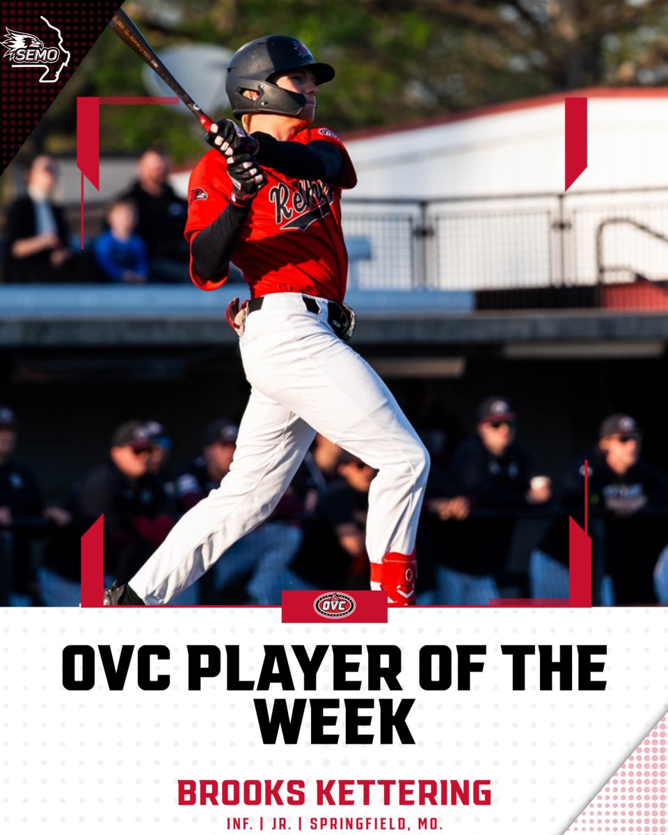SEMObaseball's tweet photo. 𝐀 𝐂𝐥𝐞𝐚𝐧 𝐒𝐰𝐞𝐞𝐩 🧹 😎 

After sweeping Little Rock in the final series of the regular season, 2B @brooks_kett  and RHP @Mason16__ earn the final two OVC Weekly Awards of 2026‼️⚾️ 

#FeelinRowdy x #NCAABaseball https://t.co/WHBO8hTcVy