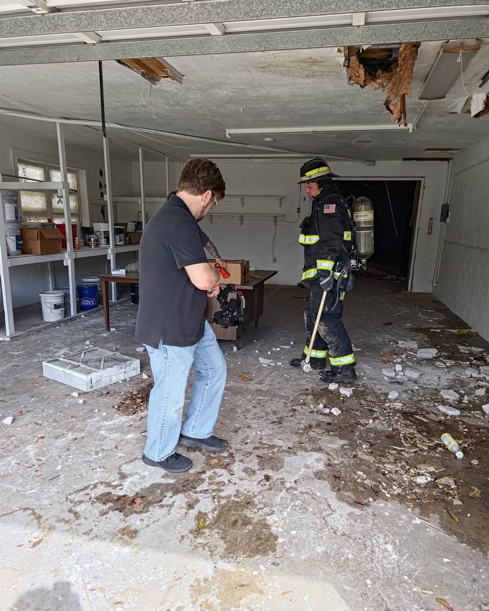 142Productions's tweet photo. Not every shoot comes with smoke, helmets, and a building teardown. Behind the scenes with the Satellite Beach Fire Department, capturing some training exercises! https://t.co/fVTDUtH2J0
