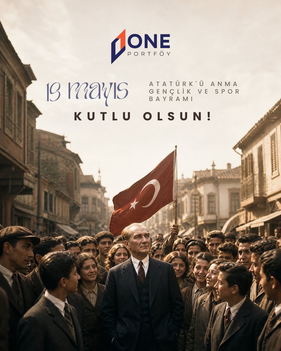 oneportfoycomtr's tweet photo. Bağımsızlık ateşinin yakıldığı, gençliğe adanan bu büyük günde; 19 Mayıs Atatürk'ü Anma, Gençlik ve Spor Bayramı kutlu olsun! 🇹🇷 https://t.co/HN9ebrJL1m