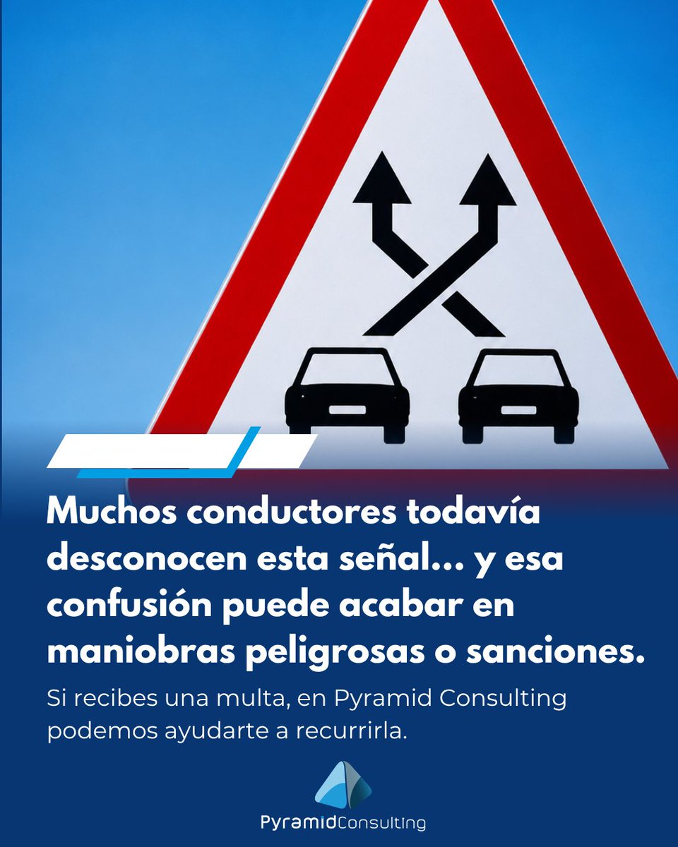 PyramidMultas's tweet photo. La nueva señal P-35 de la DGT ya está apareciendo en las carreteras españolas y muchos conductores todavía no saben qué significa.
No implica multa automática, pero sí puede haber sanciones si se realizan maniobras peligrosas 
En Pyramid Consulting te ayudamos a recurrirlas
#dgt https://t.co/n2TPyEwyKd