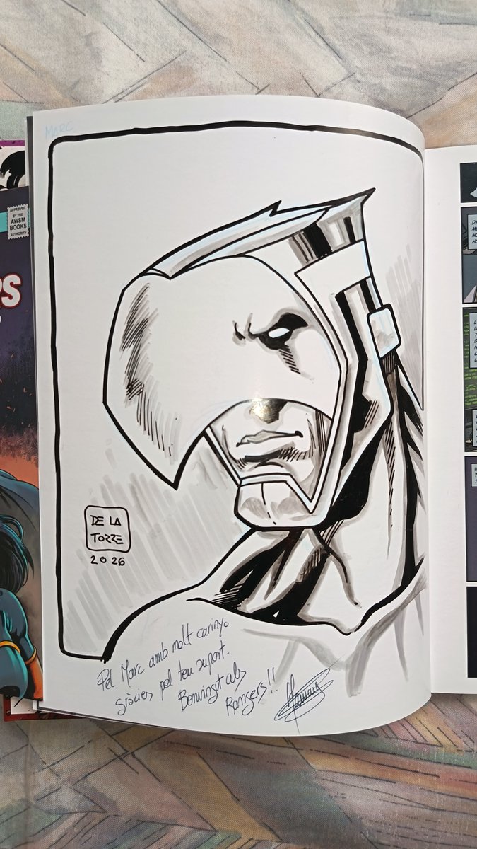 Llop_Segarrenc's tweet photo. Continuem amb una altra firma, la d'en Mariano de la Torre @Renegademac a #GlobalRangers. Ground Zero, publicat per @EditorialBase. A més em vaig enamorar d'un dibuix seu de Donatello #TMNT que no vaig dubtar a comprar. Moltes gràcies!!!!  #CòmicEnCatalà #44ComicBcn https://t.co/pbZRhOrzaZ