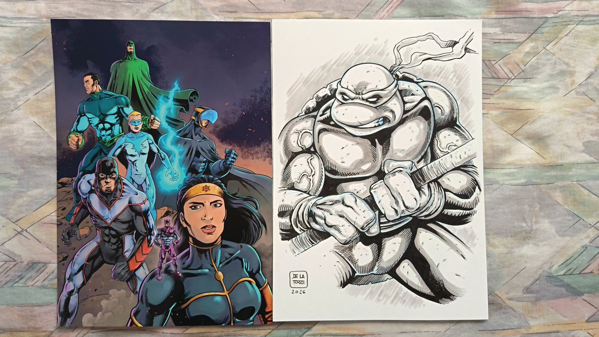 Llop_Segarrenc's tweet photo. Continuem amb una altra firma, la d'en Mariano de la Torre @Renegademac a #GlobalRangers. Ground Zero, publicat per @EditorialBase. A més em vaig enamorar d'un dibuix seu de Donatello #TMNT que no vaig dubtar a comprar. Moltes gràcies!!!!  #CòmicEnCatalà #44ComicBcn https://t.co/pbZRhOrzaZ