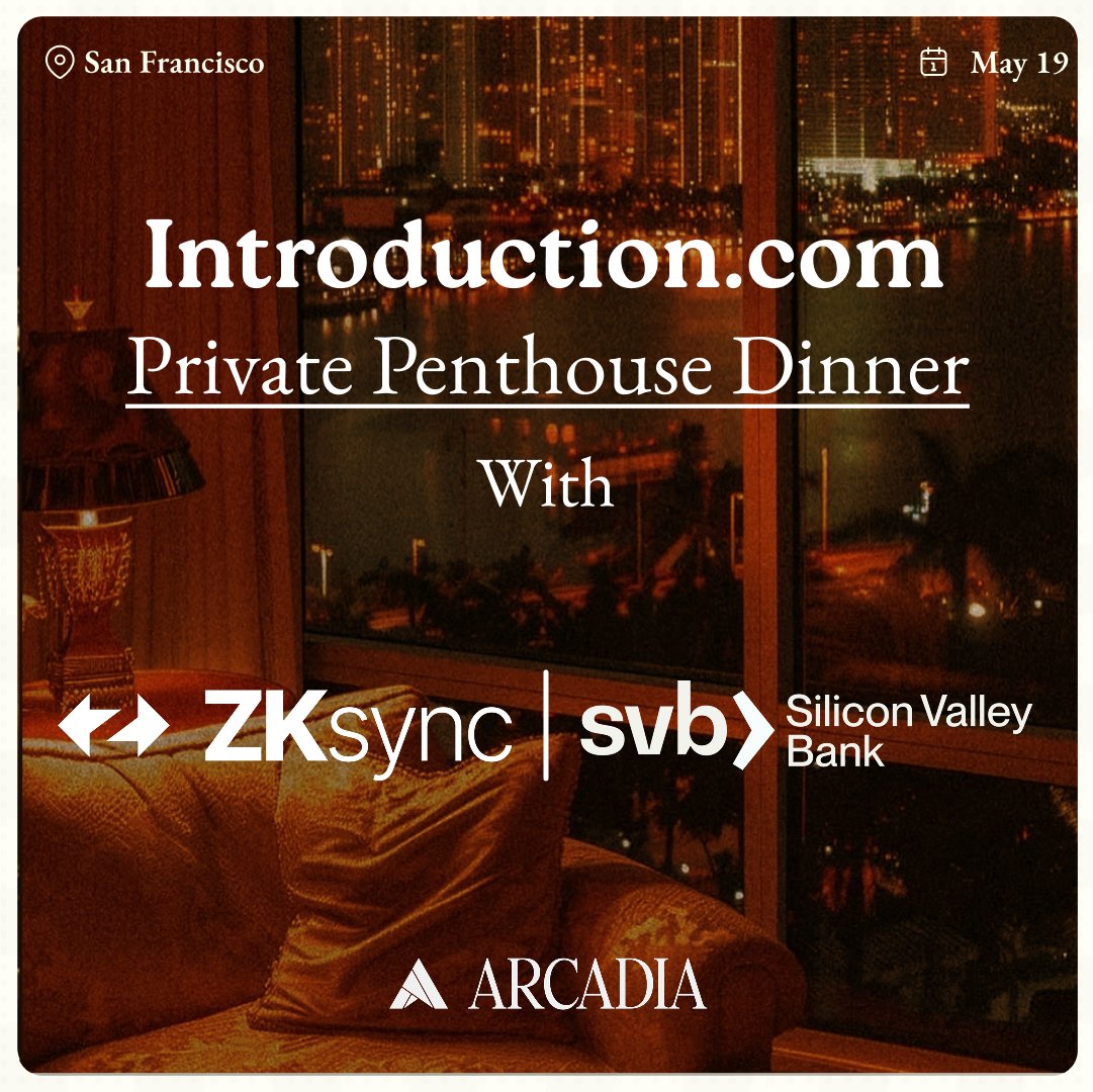 introductioncom's tweet photo. California Connections 🏄‍♂️

Huge thank you to our partners at @SiliconVlyBank and @zksync as we prepare for tomorrow night’s private penthouse dinner at Millennium Tower San Francisco

Millennium Tower is one of San Francisco’s most talked-about addresses
So naturally, we’re bringing the room there

Private 4 course dinner
Penthouse skyline views
Curated connections
Decision-makers only

And we’re just getting started

We’re actively building out our California territory and looking forward to bringing members together again on Wednesday for our San Francisco Member Meetup at Bar Darling

Let’s see how Cali throws down

If you want the inside scoop, post-event debriefs, and access to the rooms where things actually happen…

Membership has its privileges
Access is earned
Apply today