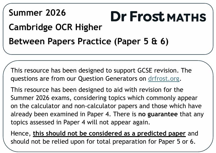 DrFrostResource's tweet photo. 🚨Cambridge OCR GCSE Paper 2/3/5/6 Likely Topic Papers are now LIVE on @DrFrostMaths! 🥳🎉

We've got you covered for:
✅ Edexcel
✅ AQA
✅ Cambridge OCR
✅ Edexcel IGCSE

📄 Grab the PDFs https://t.co/DCX3M7xavP 
🧠 Set the interactive worksheets https://t.co/ZYFiuI17Cg https://t.co/Y5Av8TAVSN