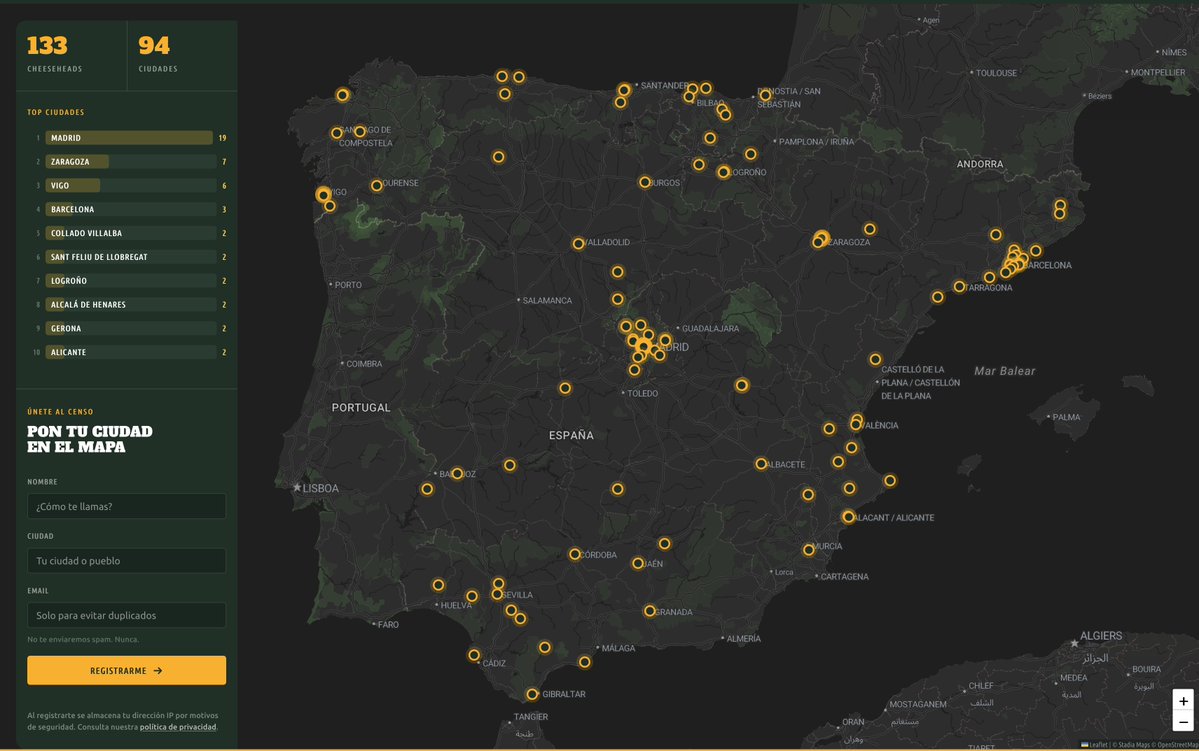 Packers_Espana's tweet photo. ¿Llegaremos a las 100 localidades en nuestro #CensoCheesehead?

133 cheeseheads
94 ciudades

#GoPackGo

https://t.co/cImy7qFZ92 https://t.co/0vAvrpViYC