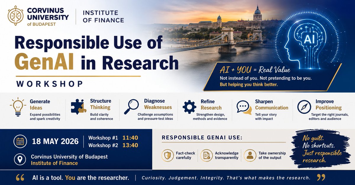 FaffRobert's tweet photo. 🚀 Responsible Use of GenAI in Research — CUB Institute of Finance Workshop 🤖📚 https://t.co/lWNZggUV8F via @LinkedIn https://t.co/ZPwx3US6ge