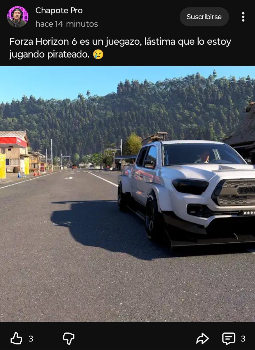Ivanovic_MX's tweet photo. El @ChapoteP usuario de #Xbox admite públicalmente que ha pirateado el juego de #ForzaHorizon6, espero que el equipo de @XBOX @asha_shar @ForzaHorizon @WeArePlayground  tomen las medidas correspondientes! https://t.co/8ZwLf1VGdT