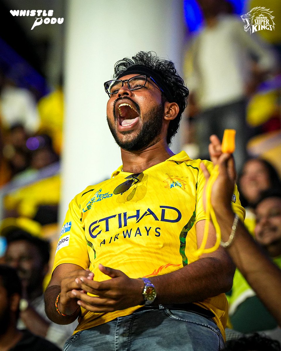 ChennaiIPL's tweet photo. Loud. Louder. Anbuden 🥳💛

#WhistlePodu #CSKvSRH https://t.co/Fu7U3BdiVW