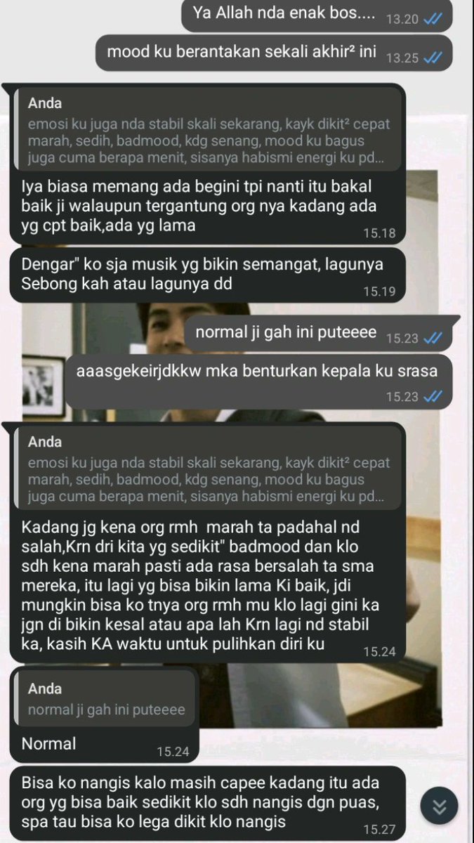 shsungchn's tweet photo. gatau kenapa ya.... akhir akhir ini mood aku lagi ga bagus... kadang sedih, kadang badmood, cepet marah juga... cape ngadepin orang² juga.... bingung.... https://t.co/4KjNgemkNu