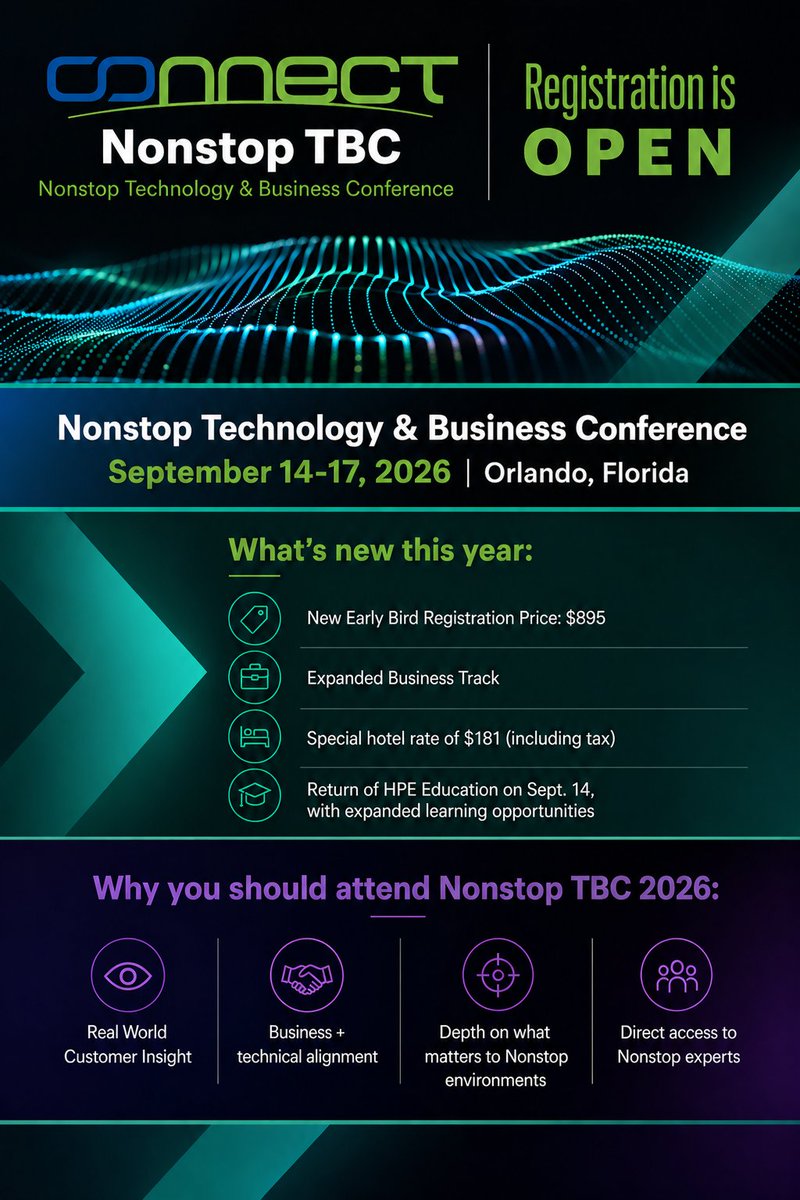Connect2NonStop's tweet photo. Built on community. Driven by innovation.

Register: https://t.co/RX3mV53if2

#NonstopTBC #HPE #TechCommunity https://t.co/GLvrVpQbT0