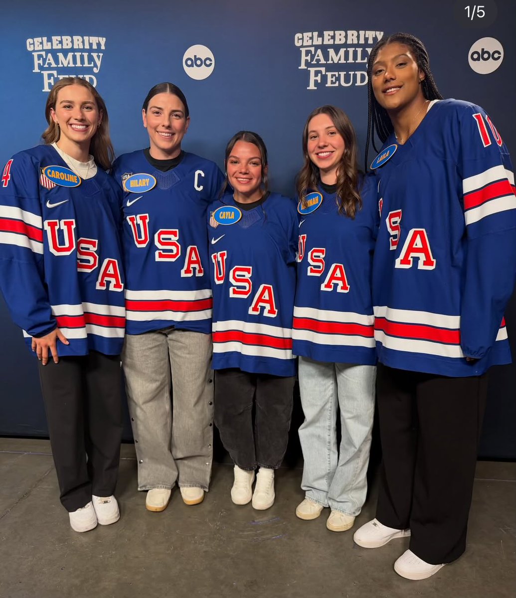 IanSteeleWMUR's tweet photo. Coming soon to @WMUR9 and ABC… 

Celebrity Family Feud with Salem’s Caroline Harvey, Hanover’s Hilary Knight,  and the US Olympic Gold Medal Women’s Hockey Team! 

@WMUR9 @WorldAcademy_NH https://t.co/WSQpTPJQna