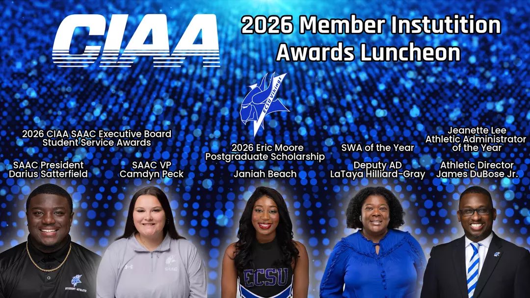 ECSUVikings's tweet photo. Five Vikings Recognized at 2026 CIAA Member Institution Awards Banquet

https://t.co/N82CEy4Z5l https://t.co/5T5RZ58Mxl