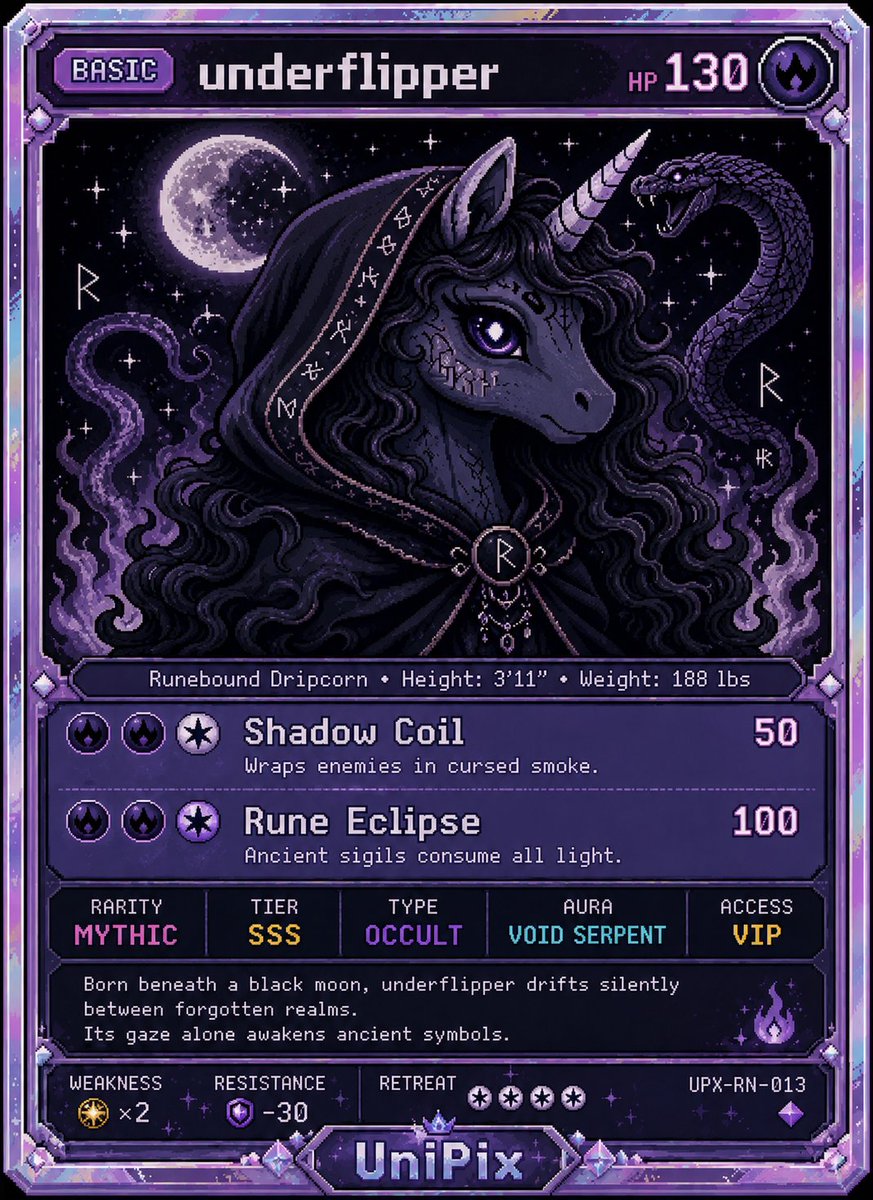underflipper_'s tweet photo. I generated my own UniPix card. I really like this dark and mystical style 🖤

Hope I get GTD

If you want to create one for yourself, the prompt is in the comments under @unipixnft tweet https://t.co/BoAQJsWlOY