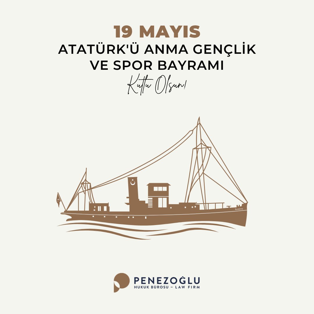 PenezogluLaw's tweet photo. 19 Mayıs Atatürk'ün Anma, Gençlik ve Spor Bayramımız kutlu olsun!

#19Mayıs #Atatürk #GençlikBayramı https://t.co/C8X8qKItsL