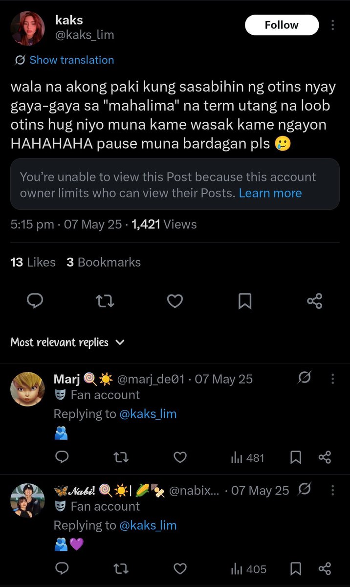 AlingBB_2018's tweet photo. A year ago (May 2025) when that video scandal blew up - one of ur own posted a tweet pleading for ceasefire..and girl, we did. 

Yesterday, out of nowhere, @AnguloCarl64142 posted a malicious, defamatory, &amp; fabricated photo of our main stan's member.

Just wow. Bullies 💔 https://t.co/hBmSJLpn31