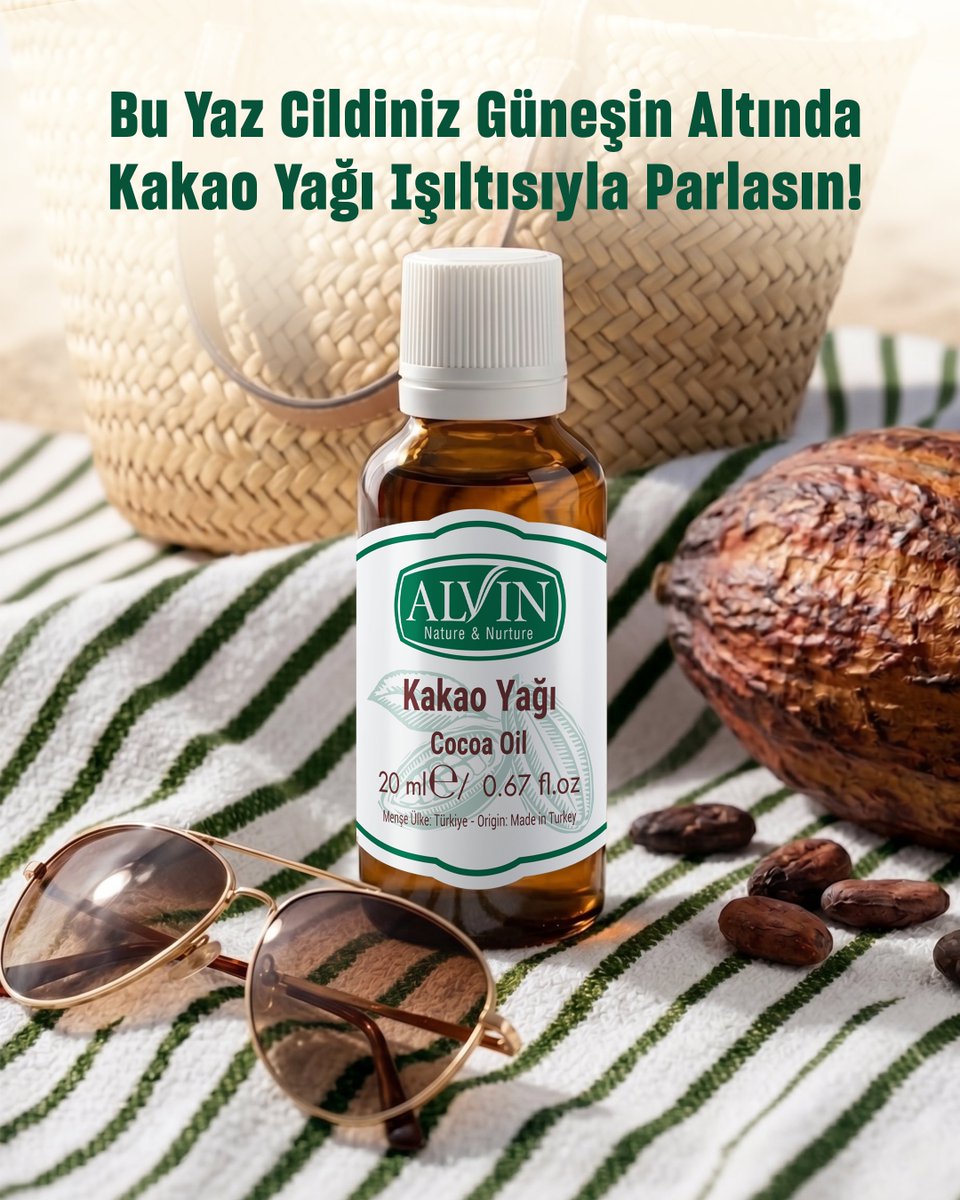 AlvinNature's tweet photo. Güneş, deniz, kum ve Alvin Kakao Yağı!
Cildinizi yoğun nemle buluştururken kalıcı, ışıltılı bronzluğa yardımcı olur. Üstelik eşsiz çikolata kokusuyla yaz keyfini ikiye katlar.
Valiz hazırsa Alvin çantada mı?
#alvinnature #kakaoyağı #bronzluk #aromaterapi https://t.co/LBRp6j7kLk
