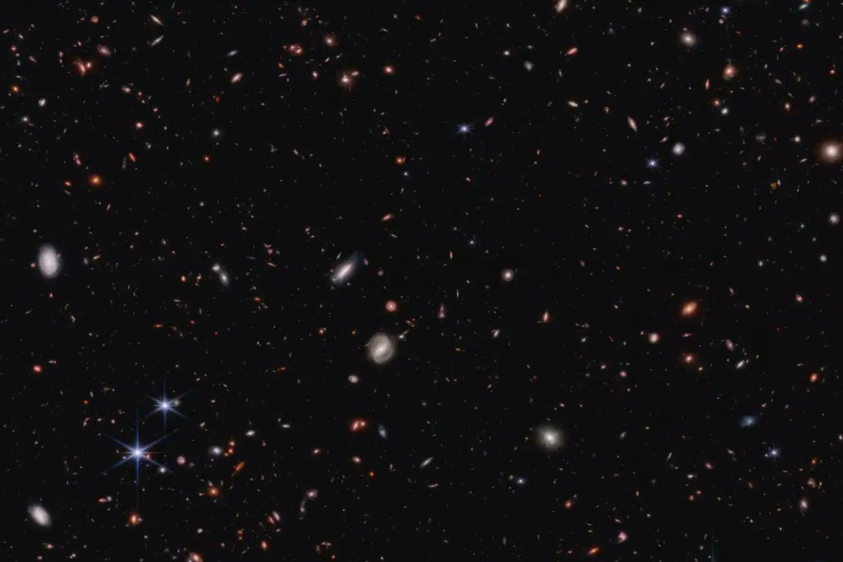 CuriosityonX's tweet photo. 🚨: James Webb discover strong evidence of one of the strangest objects in the universe: 

'Black Hole Stars'

Supermassive black holes hiding inside glowing gas clouds, pretending to be stars. https://t.co/zsHZLMeZxx