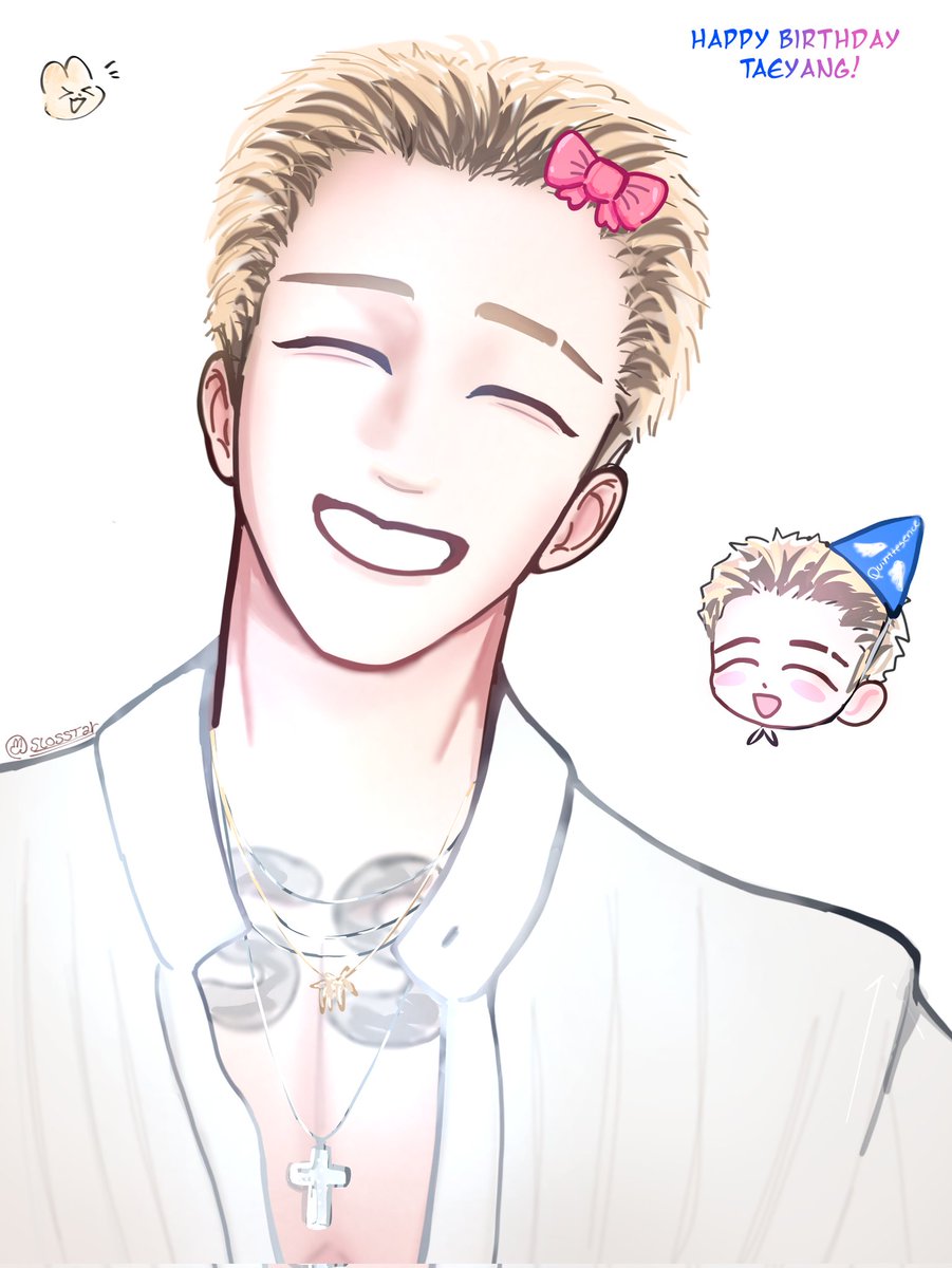 slosstar's tweet photo. Happy birthday!!! 💛💙🩷 #TAEYANG https://t.co/6MNjIzfdEz
