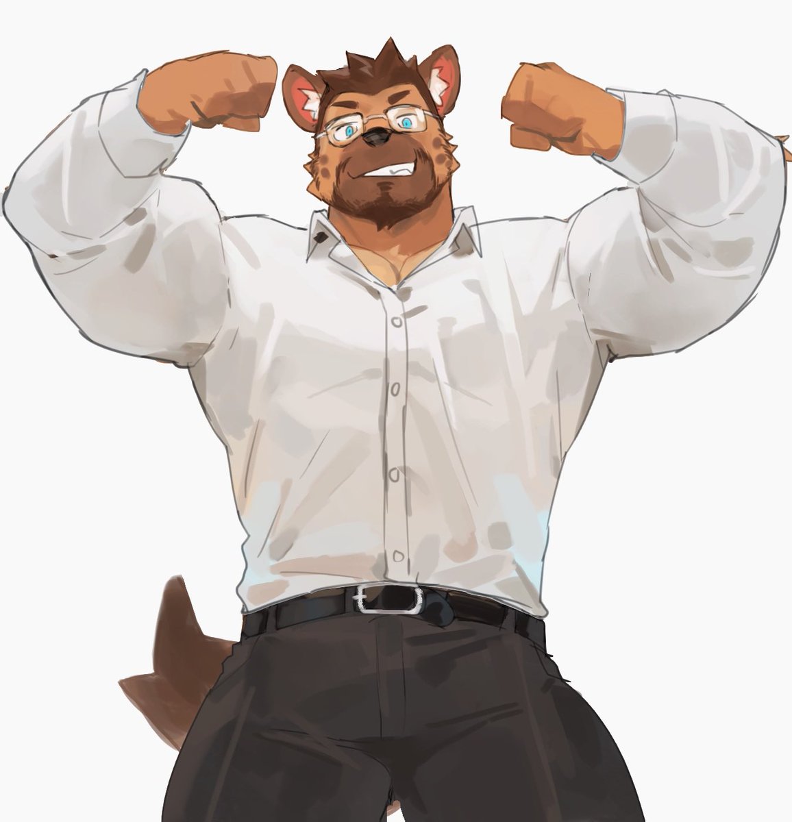 shugggi3's tweet photo. Shuggie can’t help but to show off, even in his work clothes. 🎨 by @Yuuko891 https://t.co/vnuoUcrJmV