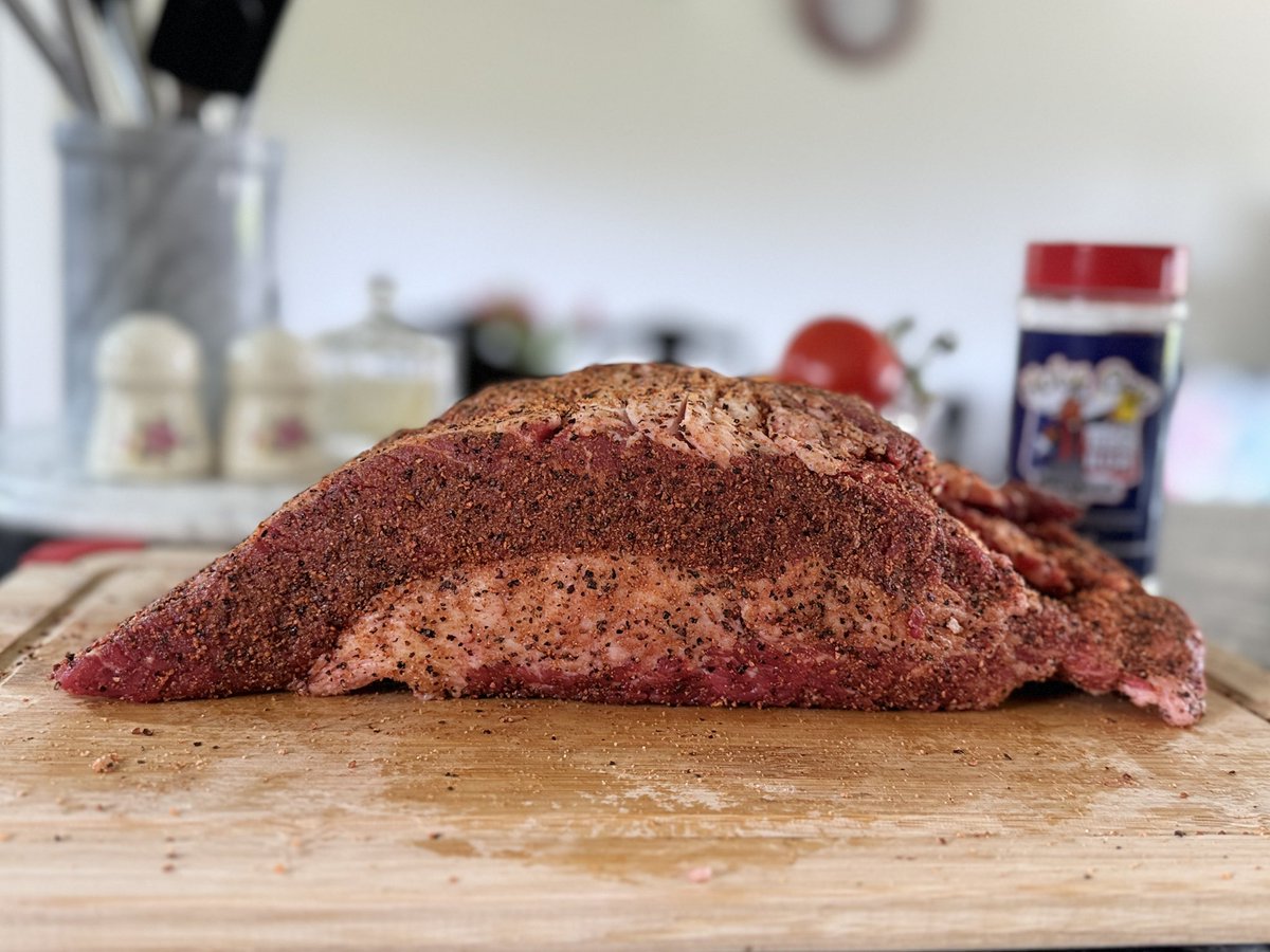 Coutter19's tweet photo. Got the smoker fired up to do a brisket in the #PrivateEquityBackyard. @GregCowanST, if you’re coming over, try not to ding the Bentley in the driveway..,better if you just park on the street really. https://t.co/Is8yp1tKiU