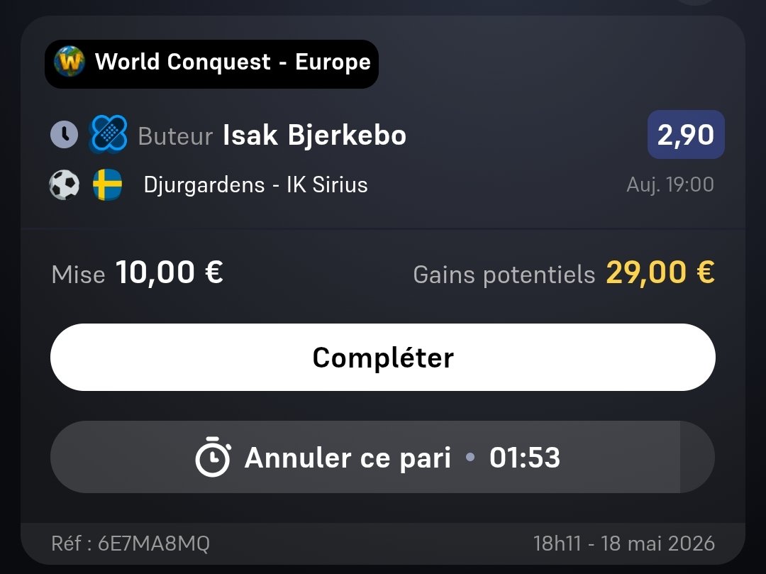 BabouTips's tweet photo. ON PART ÉGALEMENT SUR BJERKEBO POUR LE LUNDI DOUILLE 🇸🇪

@2,90 🚀

Good lucks 🍀 

#TeamParieur #TeamParieurs #Pronos https://t.co/GAAtJDG2eN