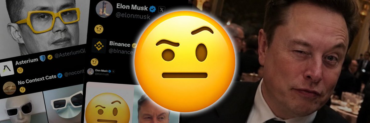 genyrational's tweet photo. I think that i've just found an insane narrative, 

The🤨Emoji is going insanely viral right from this post of these sunglasses that look just like it 

https://t.co/sbvC4Y4T1d

Binance has literally shilled it 1 hour ago: https://t.co/gaoYwqPdvS

What makes this even crazier, is that Elon has continously been using this emoji aswell and literally pulling it IRL in the famous selfie he took with Lei Jun the founder of Xiaomi 

https://t.co/L3DKGWlGQt

Another post of Elon using the 🤨 emoji 13hrs ago: 

https://t.co/VFLW9LnZ56

What makes it even crazier, is that i've found a post from 2015 of Elon hard shilling the emoji with a picture of him next to it 

https://t.co/glzap8MdrO

The emoji is called 'Face with One Eyebrow Raised' and it's literally being used EVERYWHERE right now 

We've had a massive emoji meta not long ago and this might be the next generational runner