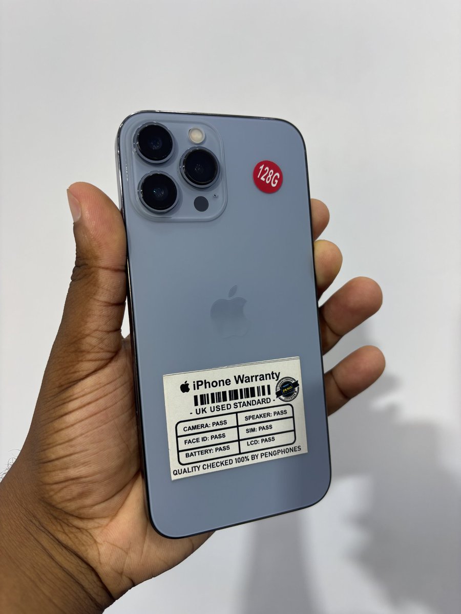 PengPhones's tweet photo. FOR SALE:

iPhone 13 Pro Max  | Display Message | 128GB | UK USED   | Battery Health: 100% | Color: Blue  | ₦400,000

📍 Location: Kaduna, Nigeria

✅ Grade A+ UK Used &amp; Brand New Phones Available also

📞 Call/WhatsApp: 
08147378462 

We Deliver
Nationwide https://t.co/tJ7bRC6XS7
