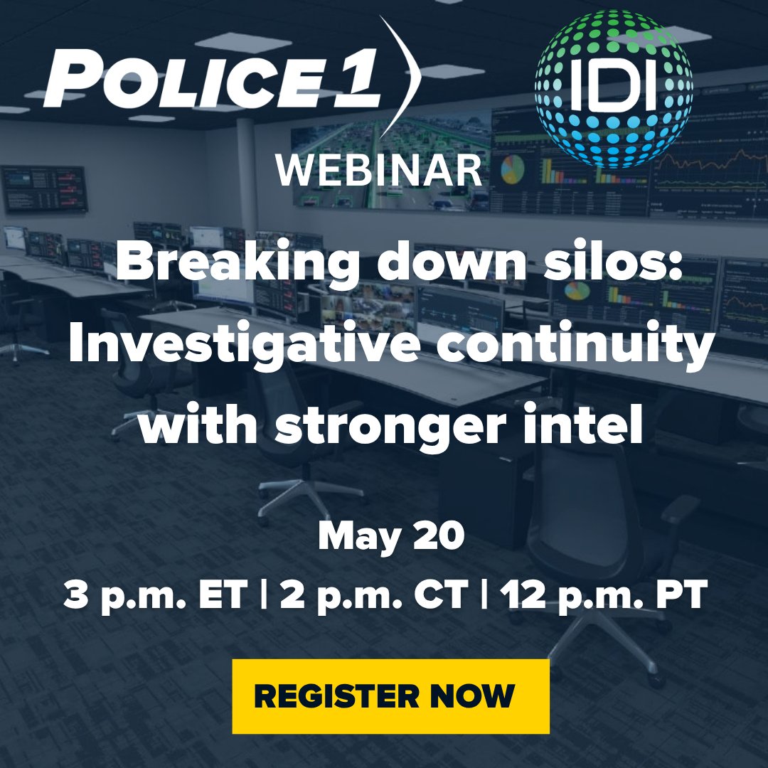 IDIData's tweet photo. Have you registered for our upcoming @PoliceOne webinar yet?

We'll explore real-world examples of the ways continuity reduces days or hours of investigative work.

Save your spot! If you can't make it, we'll send you the recording: https://t.co/s5JB9k5Bs3 https://t.co/j4YVjKsWai