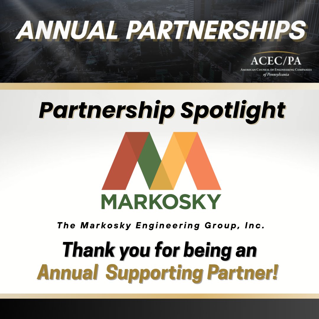 ACEC_PA's tweet photo. Supporting Partnership Spotlight 🌟

A big thank you once again to @markoskyeng for being an Annual Supporting Partner with ACEC/PA!

We’re thrilled to have your support this year!

#ACECPA #ThankYou #PartnershipSpotlight #InvestInYourAssociation https://t.co/abcJO3DknD
