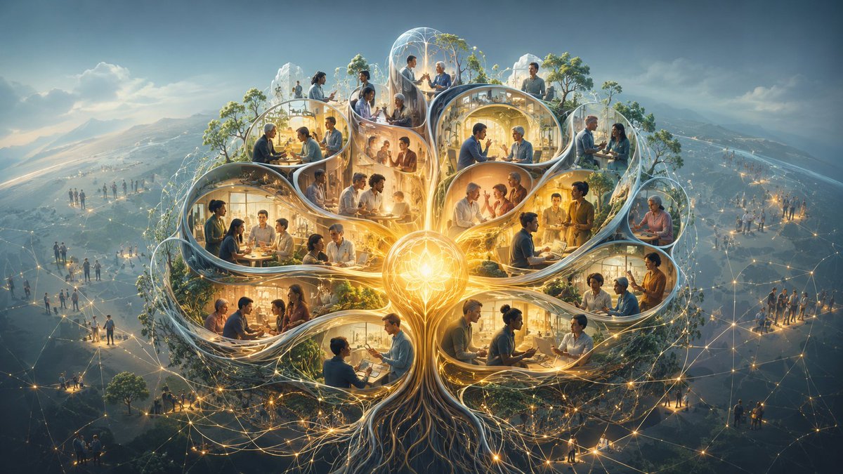 sathlerandre's tweet photo. Propósito é um elemento definidor da cultura organizacional. A empresa está no ambiente, mas destaca-se desse, tornando-se uma aglomeração específica da ‘realidade’ e do conhecimento, gerando um contexto social específico. Sempre que isso ocorre, nasce uma cultura específica. O fazer será feito de um determinado jeito, que abrange o modo como o empresário original imaginou, mas também a contribuição de todos que se juntaram à empresas ao longo do tempo.
A empresa deixa de ser um simples aparato produtivo. É um ser vivente. Essa concepção é o mais forte e decisivo contraste com o conceito puramente organizativo ou burocrático de organização. Os funcionários são a empresa. Isso acontece a partir do momento que o propósito, os princípios e os valores da empresa penetram o ser das pessoas, para além do que elas fazem: as pessoas se tornam a empresa e a empresa passa a estar nas pessoas.