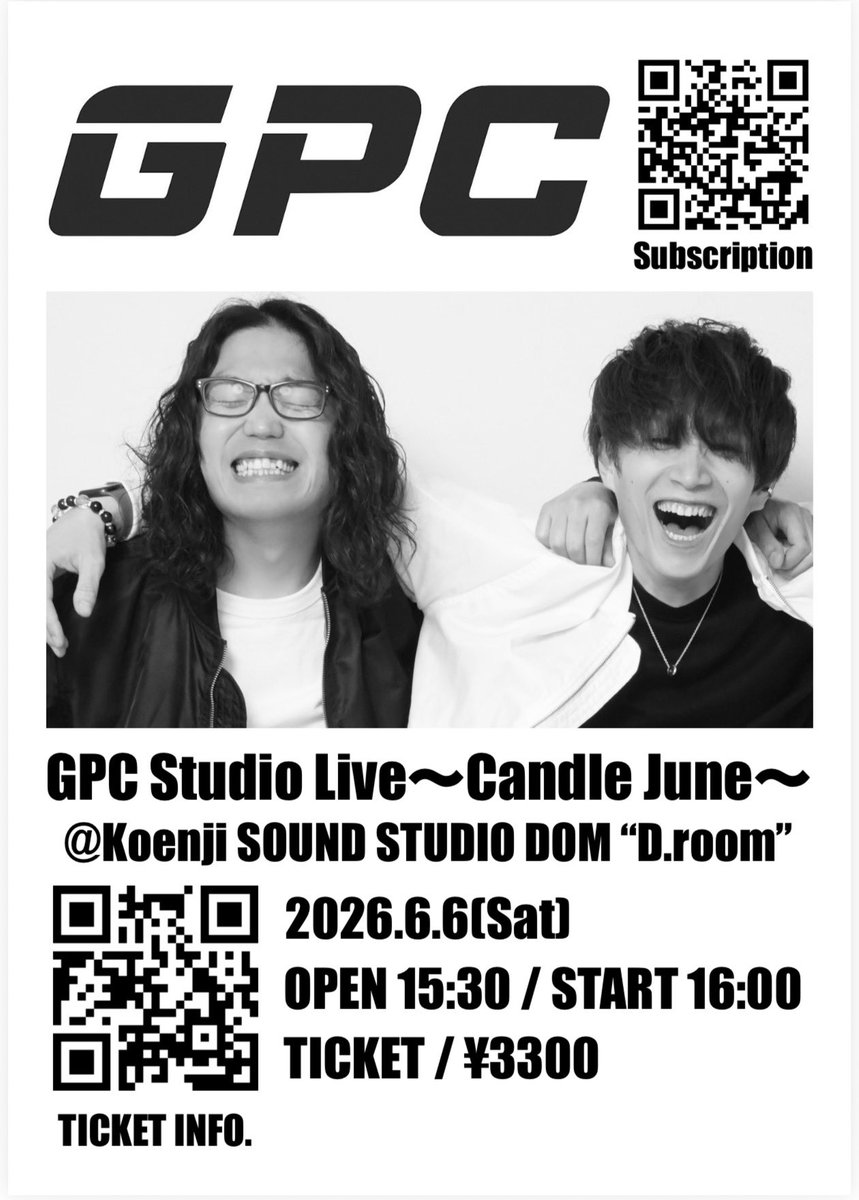 keito_singer's tweet photo. 【ライブ告知】

2026年6月6日(土)16:00
GPC Studio Live〜Candle June〜

チケット代 : ¥3,300

↓ライブ詳細、チケット購入↓
https://t.co/IgtL0rntfD https://t.co/hpFwU6gYw6