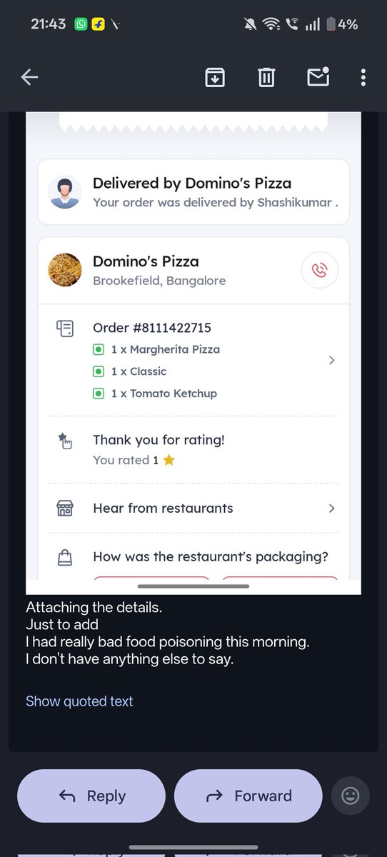 hatake7120's tweet photo. Hi @zomatocare 
Seems like u don't care about customer service anymore?
It's been 4 days and no reply! https://t.co/vtdYGGD4UP