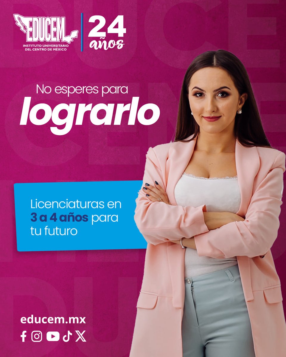 EDUCEMOFICIAL's tweet photo. Termina tu carrera en menos tiempo y alcanza tus metas profesionales con una formación diseñada para ti. 📑 https://t.co/nM5171hbfw