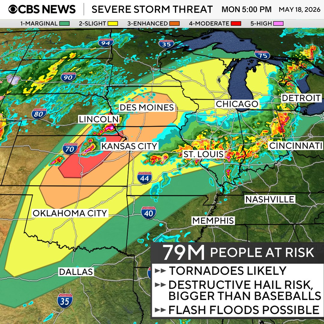 MAY 18 SEVERE STORMS A new round of severe storms will flare up late ...