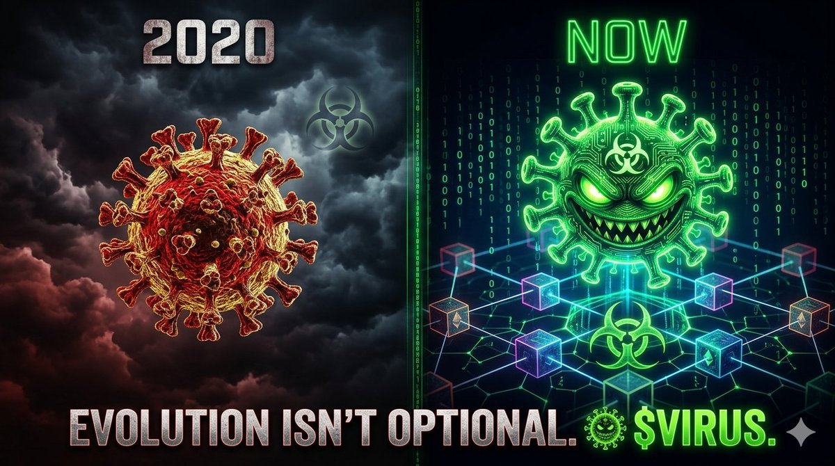 Viruscommunity1's tweet photo. One night, deep in the metaverse… something mutated.
A new strain was born. 
Not biological. Digital. Unstoppable.
It called itself… 🦠 $VIRUS.

$VIRUS didn't ask permission to enter the blockchain.
It just… spread. Wallet to wallet. Holder to holder. Timeline to timeline. https://t.co/vwW47ot379