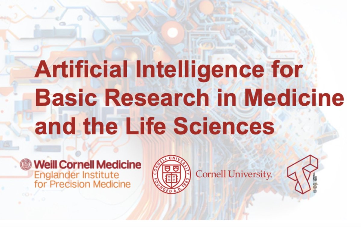 WCMEnglanderIPM's tweet photo. Have you registered yet for our June 1-2 symposium, "#ArtificialIntelligence for #BasicResearch in #Medicine and the #LifeSciences," with @WCMEnglanderIPM Director Olivier Elemento, PhD (@ElementoLab) &amp; Iman Hajirasouliha (@hajirasouliha)? 

Register:
https://t.co/vdvmA3o4zm https://t.co/nxsaNi3r7D