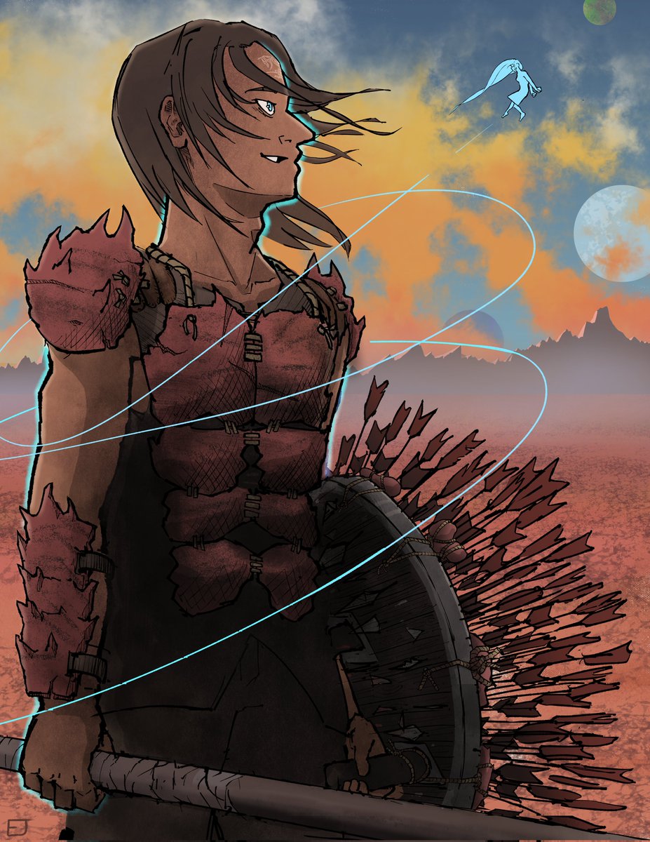 EnderJacket's tweet photo. Just finished this piece while re-reading book 4. Finally on to book 5! #stormlightarchive #kaladinstormblessed #syl #cosmere #dragonsteel https://t.co/HubtWxtTfi