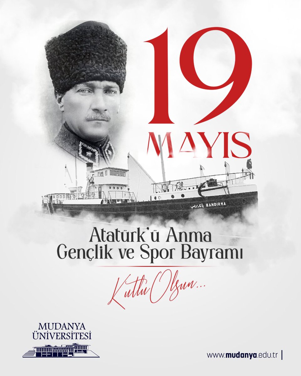 mudanyaedu's tweet photo. Bir milletin yeniden doğuşunun ilk adımı… 19 Mayıs; cesaretin, umudun ve gençliğe duyulan güvenin simgesidir. Mudanya Üniversitesi olarak; bilimin ışığında geleceğe yürüyen tüm gençlerin bayramını kutluyoruz. 19 Mayıs Atatürk’ü Anma, Gençlik ve Spor Bayramı kutlu olsun. https://t.co/8SMNN8uD3i
