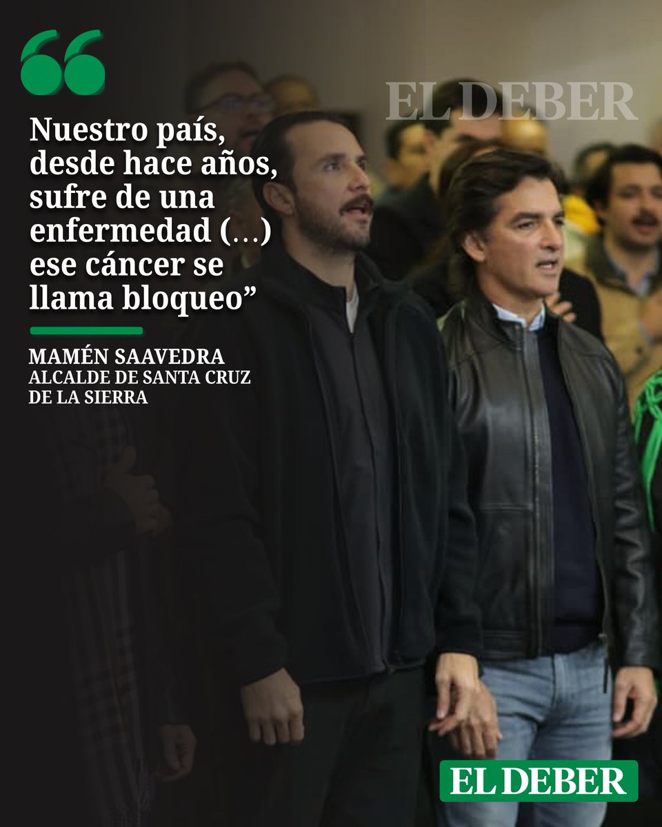grupoeldeber's tweet photo. ‘Mamén’ Saavedra, alcalde de Santa Cruz de la Sierra, se pronunció contra los bloqueos durante la Asamblea de la Cruceñidad.
📌Manténgase informado en https://t.co/WKbbxIKk32 

#ELDEBER #MaménSaavedra #SantaCruz #Bolivia #Bloqueos https://t.co/N9GBobEz2d