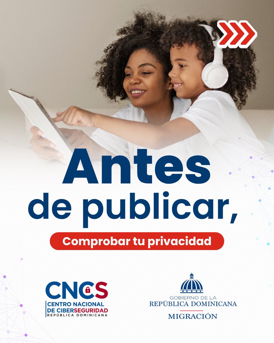 MigracionRDo's tweet photo. Cada publicación también expone información personal. 🔒

Revisar la privacidad de tu perfil, controlar quién ve tus historias y limitar etiquetas puede ayudarte a proteger tu información y la de tu familia.

@cncs_rd

#MadreDigital
 #CiberseguridadRD
 #CNCSRD https://t.co/Rk582w1EqJ