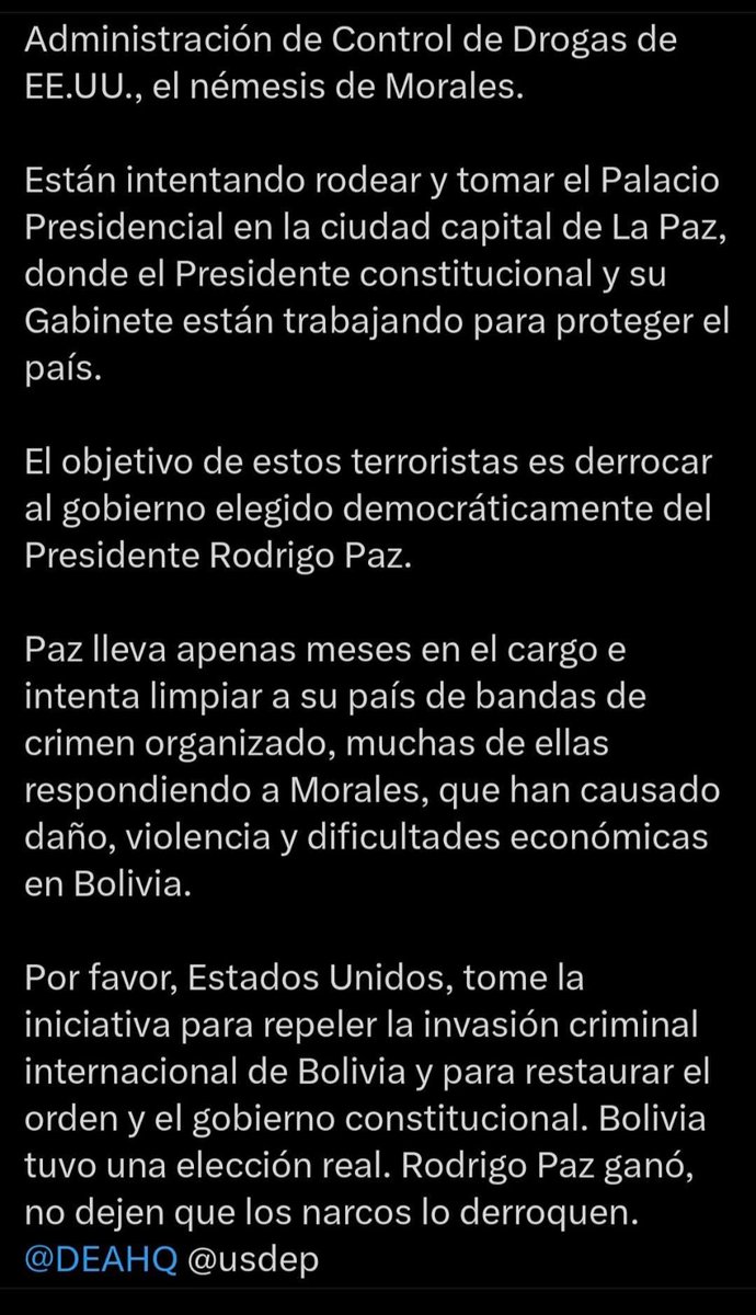 Evo Morales Ayma tweet media