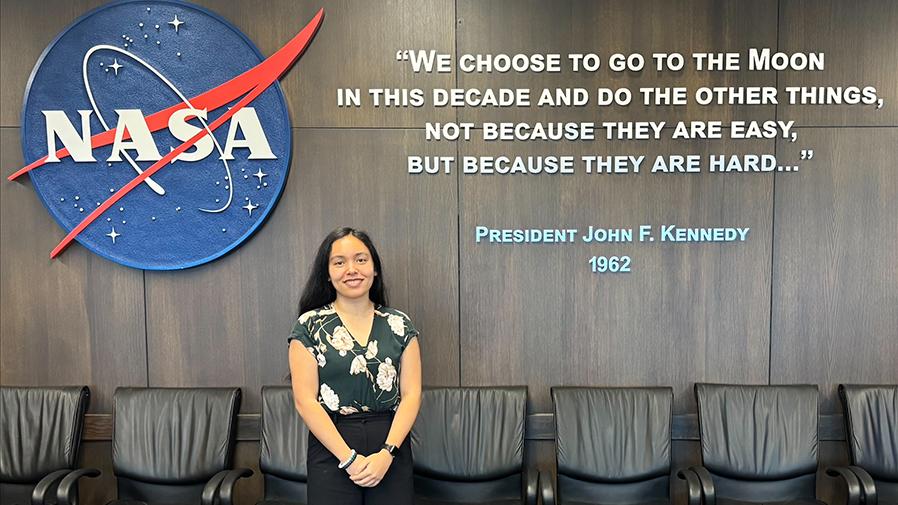 OSUengineering's tweet photo. Thanks to generous donors, new grad Hannah Spangle is one step closer to achieving her dream of joining 
NASA's astronaut program. For her, the sky is not the limit — it is just the beginning. Read about her journey: https://t.co/T7K8o9JLm7 https://t.co/Gh9TnP1nZw