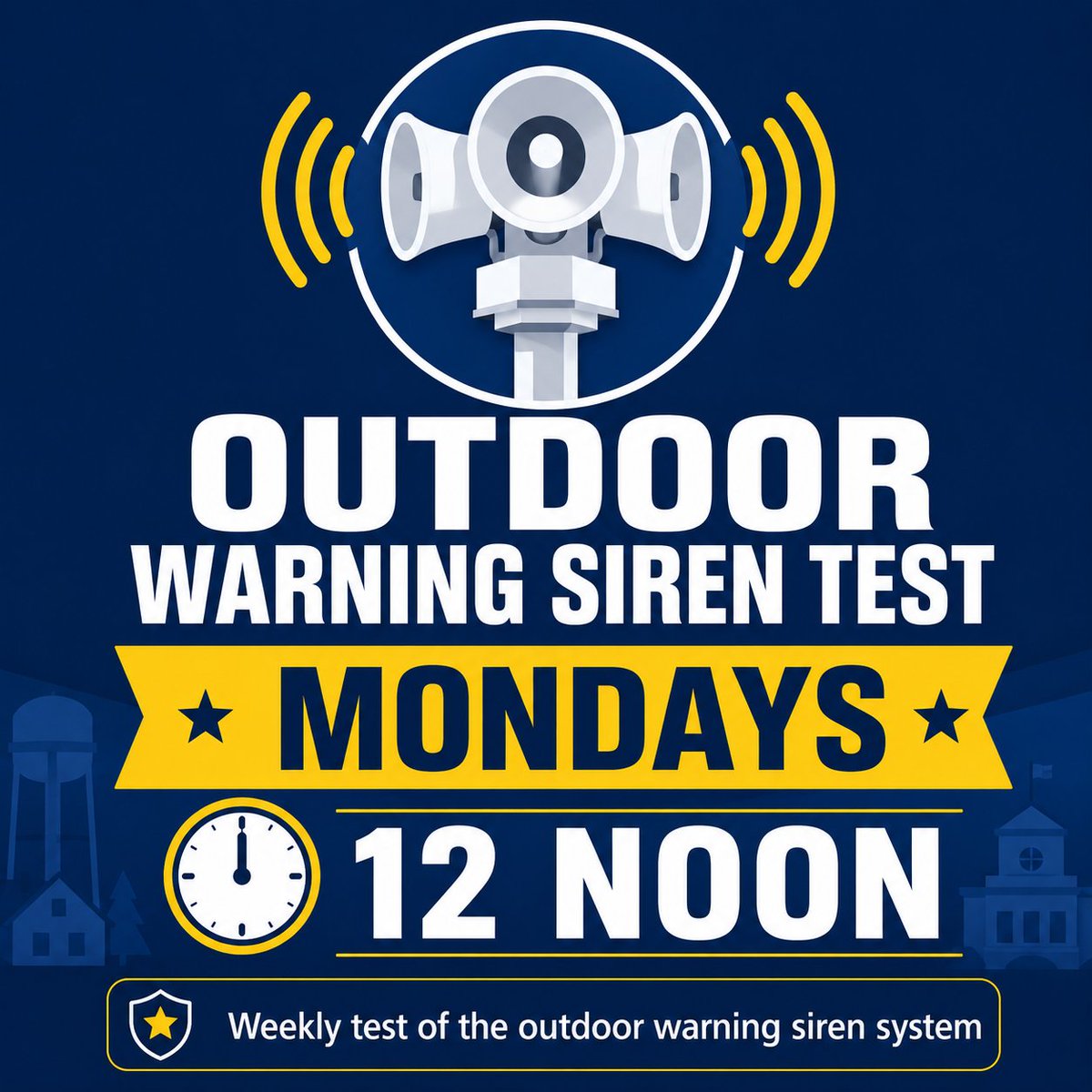 comanche_pio's tweet photo. Outdoor Warning Siren Test Today at Noon https://t.co/8O9D3sZ1j7 https://t.co/na32wvTtXX