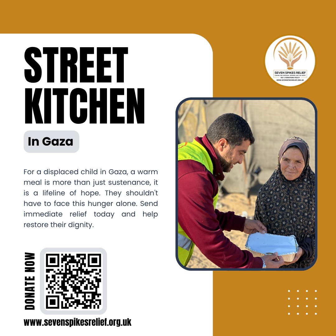 7Spikes_Relief's tweet photo. Every day, Seven Spikes kitchens serve life-saving meals in Gaza. 🍲🇵🇸

Your Zakat &amp; Sadaqah deliver more than food, they provide warmth &amp; hope to families with nowhere to turn. Help us keep the fires burning. 🤲

Donate: https://t.co/cBUU02vHBt

#GazaRelief #Sadaqah #Zakat https://t.co/iai9v8tyo8