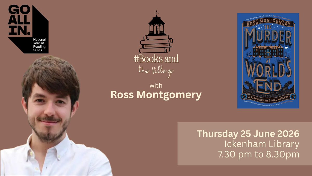 Hill_libraries's tweet photo. Award-winning &amp; internationally bestselling author Ross Montgomery will be joining us to discuss his first adult novel 'The Murder at World’s End'. Downton Abbey meets Knives Out in a gripping new series...
Booking essential
https://t.co/F7l86LoNx9 @Hillingdon @Go_All_In_2026 ^RK https://t.co/f5Gps3y9RY