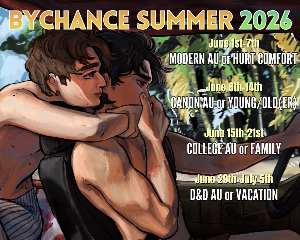 bychancevault's tweet photo. ANNOUNCEMENT #BYCHANCE NATION! We are happy to announce that a whole month dedicated to this ship is only 2 weeks away! Prompts are listed below. Thank you all for the suggestions on Google forms💕
Check thread for guidelines 
Art credit:  @Supa_Jaded @zombieby3rs (1/3) https://t.co/vy7Unz5CGz
