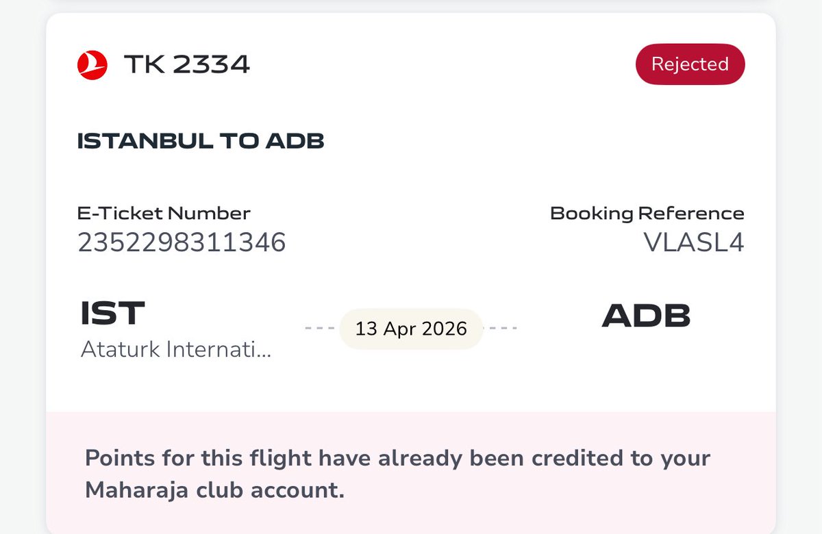 MRIDULSALECHA's tweet photo. @airindia points are not added for both mridul &amp; sweta salecha account for Istanbul to Izmir flight. You have written points are already credited but they are not https://t.co/aukrMQPYxM