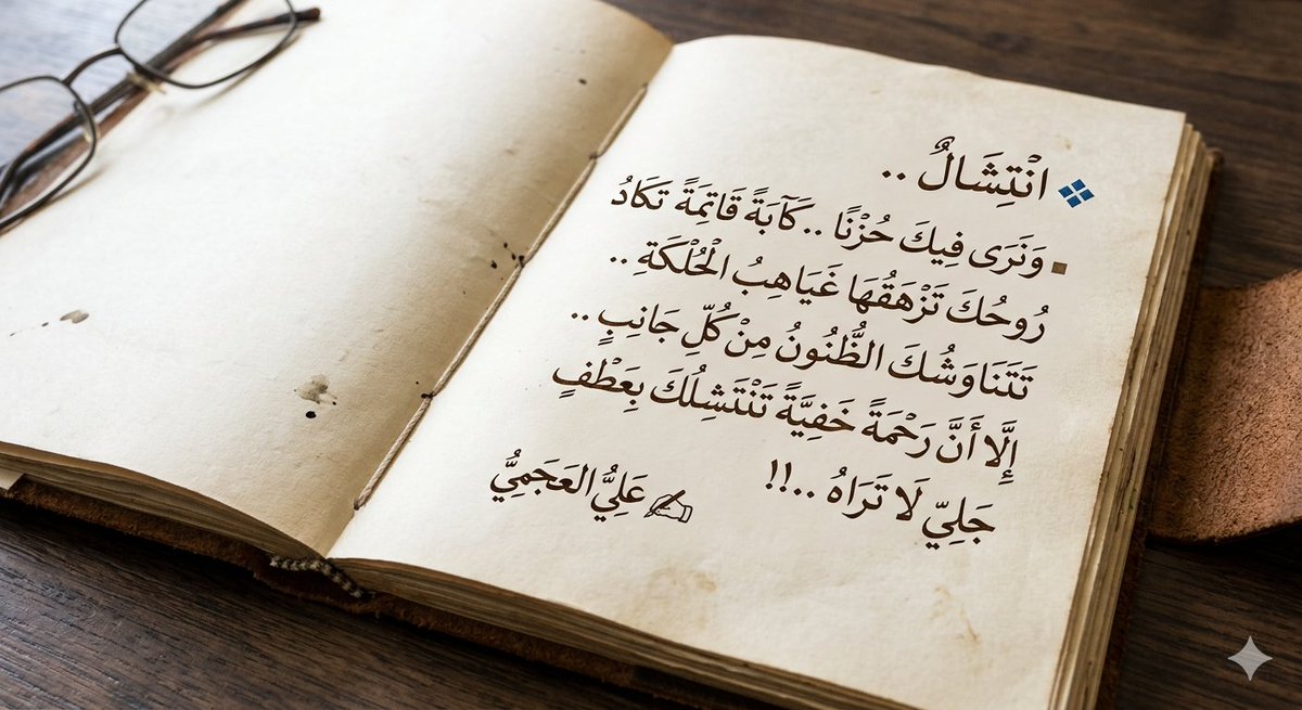 ali_pulses's tweet photo. ━❀❃❀━
💠 انْتِشَالٌ ..
▫️ وَنَرَى فِيكَ حُزْنًا .. كَآبَةً قَاتِمَةً .. تَكَادُ رُوحُكَ تَزْهَقُهَا غَيَاهِبُ الحُلْكَةِ .. تَتَنَاوَشُكَ الظُّنُونُ مِنْ كُلِّ جَانِبٍ .. إِلَّا أَنَّ رَحْمَةً خَفِيَّةً تَنْتَشِلُكَ بِعَطْفٍ جَلِيٍّ لَا تَرَاهُ .. !!
━❀❃❀━
#نبض_علي https://t.co/733apayWtR