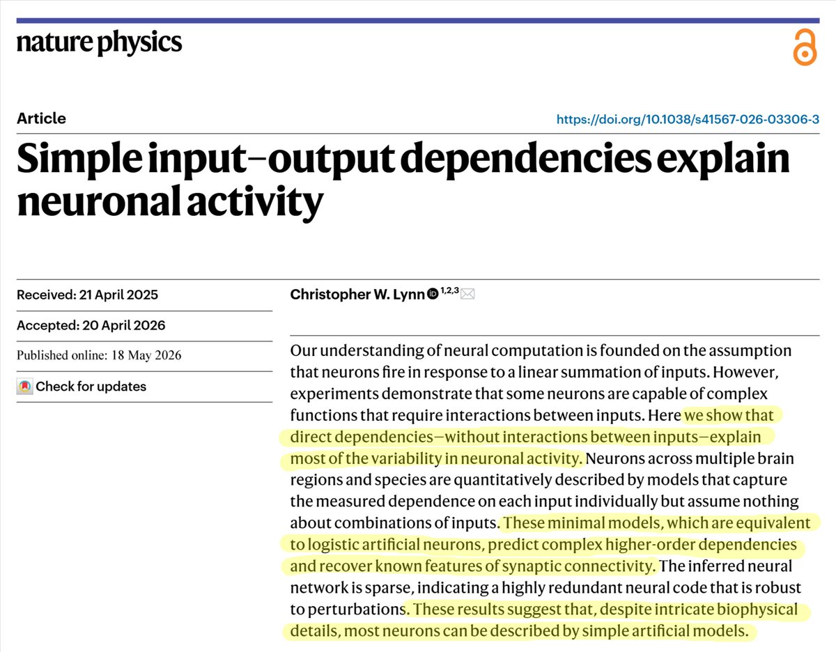 Fabien_Mikol's tweet photo. On critique souvent le degré d'abstraction des neurones formels par rapport à la réalité biologique du cerveau... mais d'après cette étude, l'écart serait finalement bien plus faible qu'on ne le pensait entre neurones biologiques et artificiels au niveau de leurs interdépendances https://t.co/zFvl6dPkaU