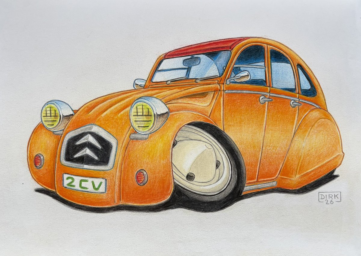 krid99's tweet photo. De Citroën 2CV #carart #cardrawing https://t.co/gXwz5sB4kG